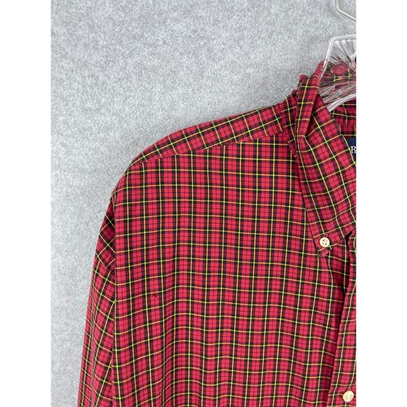 Ralph Lauren Blake Shirt Men's 2XL XXL Red Checks Plaid Long Sleeve Button‎ Down - Picture 2 of 8